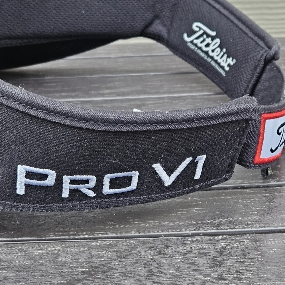 Titleist x Footjoy Players Classic Visor Black White Embroidered Velcro Back OS